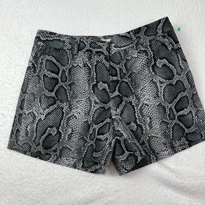 Michael Kors Snake Skin Shorts Sz 4 Pockets Grey Gray Black Cotton Elastane